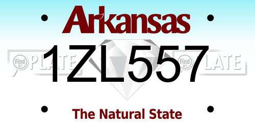 1ZL557 Arkansas License Plate