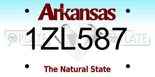 1ZL587 Arkansas License Plate