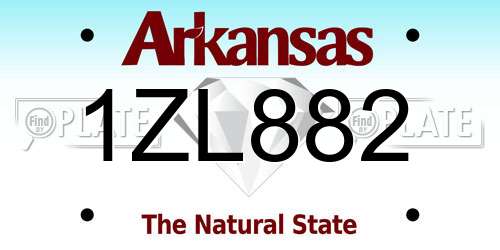 1ZL882 Arkansas License Plate