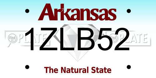 1ZLB52 Arkansas License Plate