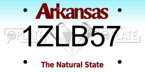 1ZLB57 Arkansas License Plate