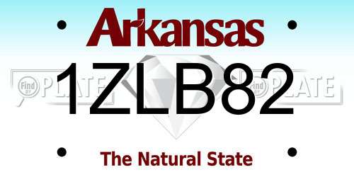 1ZLB82 Arkansas License Plate