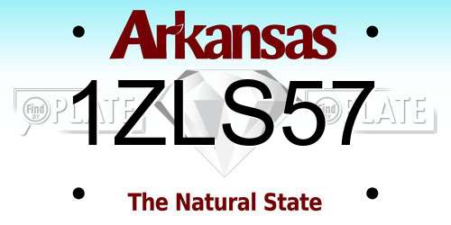 1ZLS57 Arkansas License Plate