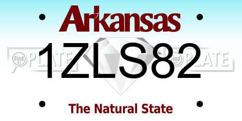 1ZLS82 Arkansas License Plate