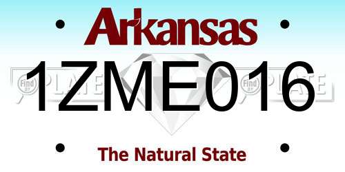 1ZME016 Arkansas License Plate