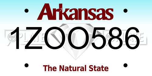 1ZOO586 Arkansas License Plate