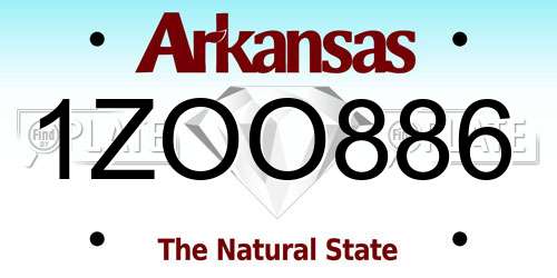 1ZOO886 Arkansas License Plate