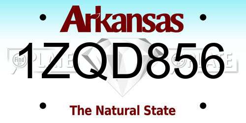 1ZQD856 Arkansas License Plate