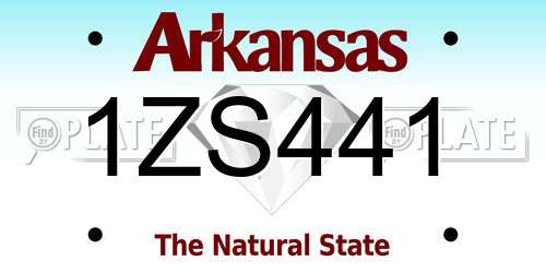 1ZS441 Arkansas License Plate