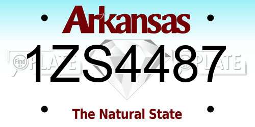 1ZS4487 Arkansas License Plate