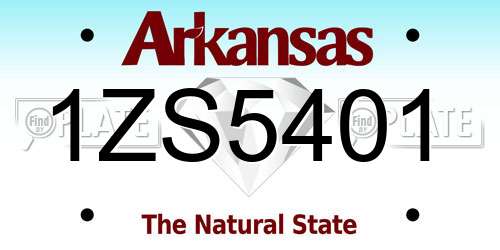 1ZS5401 Arkansas License Plate