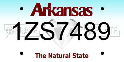 1ZS7489 Arkansas License Plate
