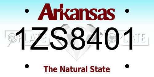 1ZS8401 Arkansas License Plate