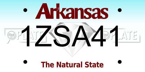 1ZSA41 Arkansas License Plate