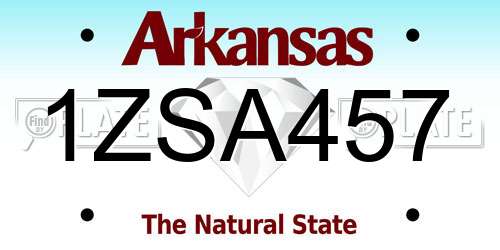 1ZSA457 Arkansas License Plate