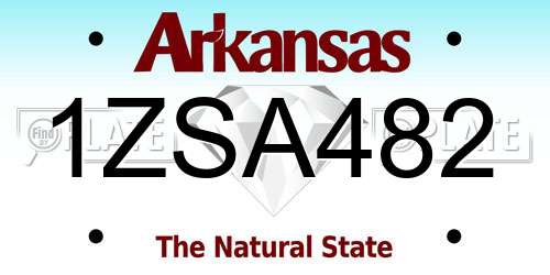 1ZSA482 Arkansas License Plate