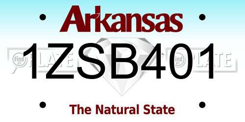 1ZSB401 Arkansas License Plate