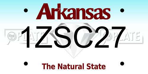 1ZSC27 Arkansas License Plate