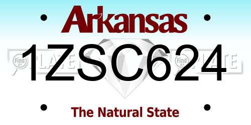 1ZSC624 Arkansas License Plate
