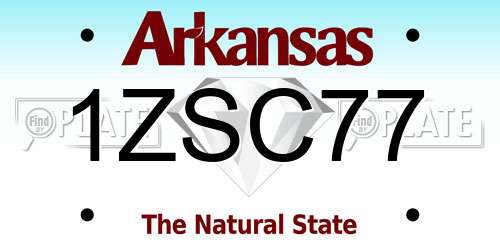 1ZSC77 Arkansas License Plate