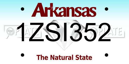 1ZSI352 Arkansas License Plate