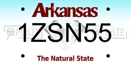 1ZSN55 Arkansas License Plate