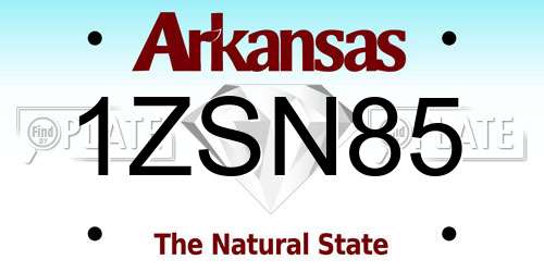 1ZSN85 Arkansas License Plate