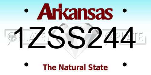 1ZSS244 Arkansas License Plate