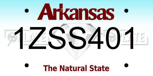 1ZSS401 Arkansas License Plate