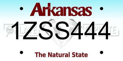 1ZSS444 Arkansas License Plate