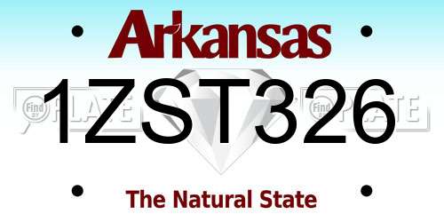 1ZST326 Arkansas License Plate