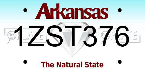 1ZST376 Arkansas License Plate