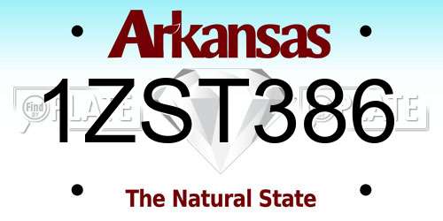 1ZST386 Arkansas License Plate