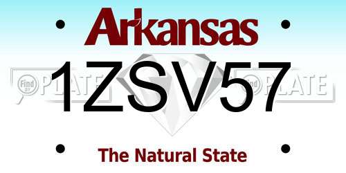 1ZSV57 Arkansas License Plate