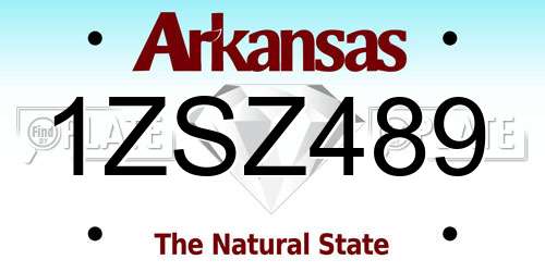 1ZSZ489 Arkansas License Plate