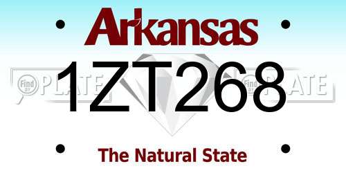 1ZT268 Arkansas License Plate