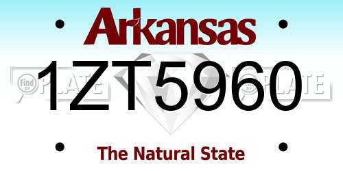 1ZT5960 Arkansas License Plate