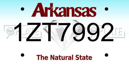 1ZT7992 Arkansas License Plate