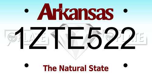 1ZTE522 Arkansas License Plate
