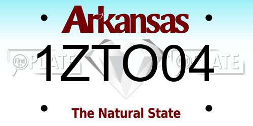 1ZTO04 Arkansas License Plate
