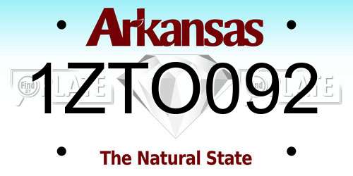 1ZTO092 Arkansas License Plate