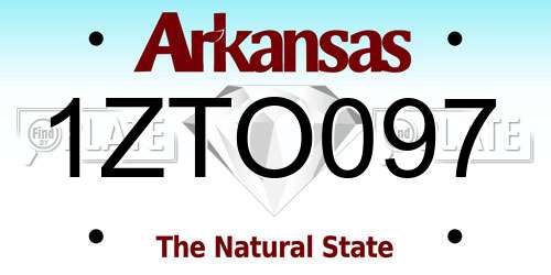 1ZTO097 Arkansas License Plate