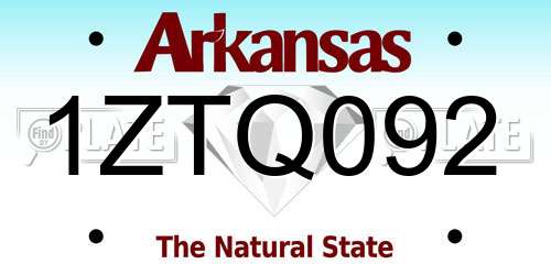 1ZTQ092 Arkansas License Plate