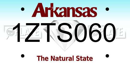 1ZTS060 Arkansas License Plate