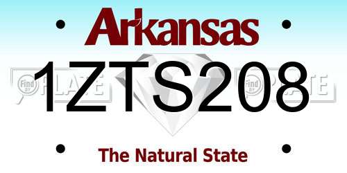 1ZTS208 Arkansas License Plate
