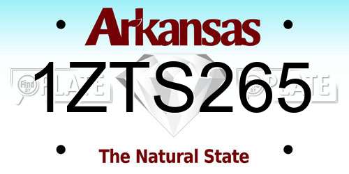 1ZTS265 Arkansas License Plate
