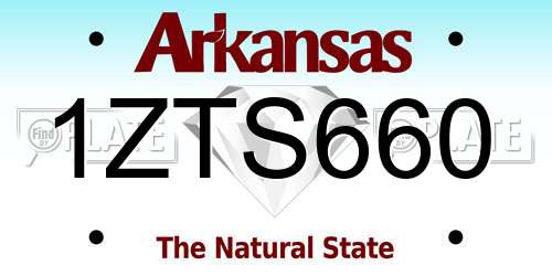 1ZTS660 Arkansas License Plate