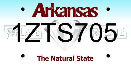 1ZTS705 Arkansas License Plate