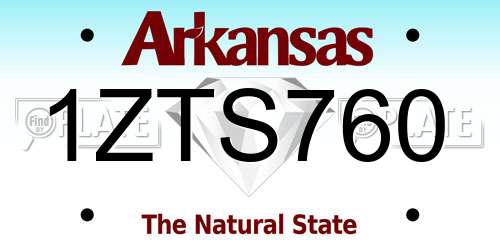 1ZTS760 Arkansas License Plate