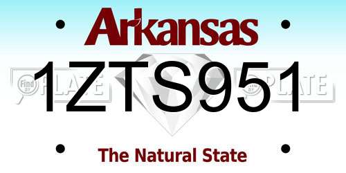 1ZTS951 Arkansas License Plate
